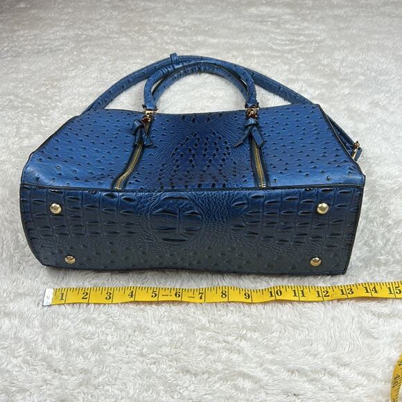 Unbranded large blue croc embossed faux leather convertible shoulder handbag - Picture 7 of 15
